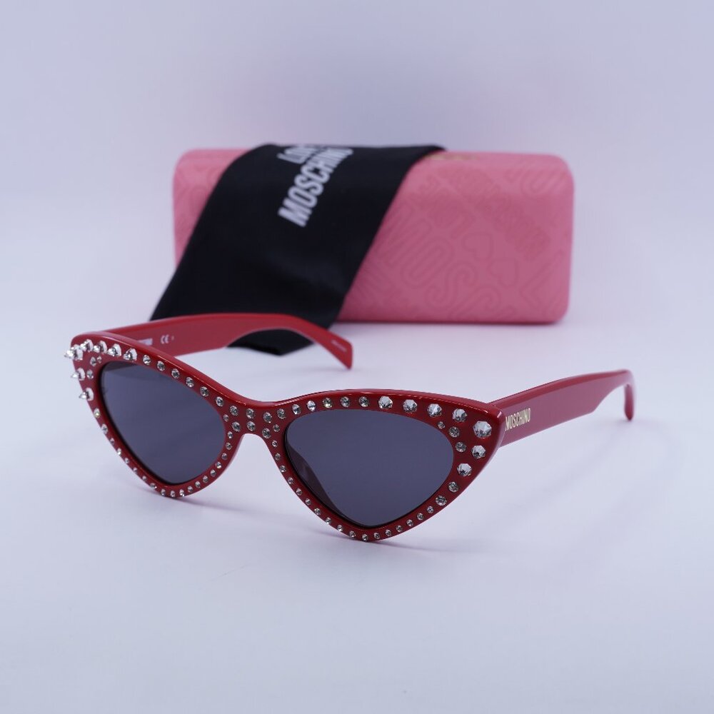 Final Price! Moschino MOS006/S/STR 0C9A IR Red/Grey Sunglasses